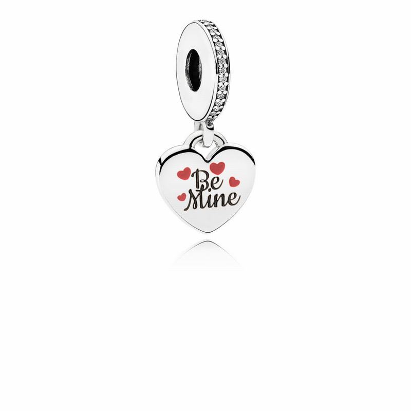 Pandora Be Mine Dangle Charm - Sterling Silver/Cubic Zirconia/Enamel - Canada | BX5569AX